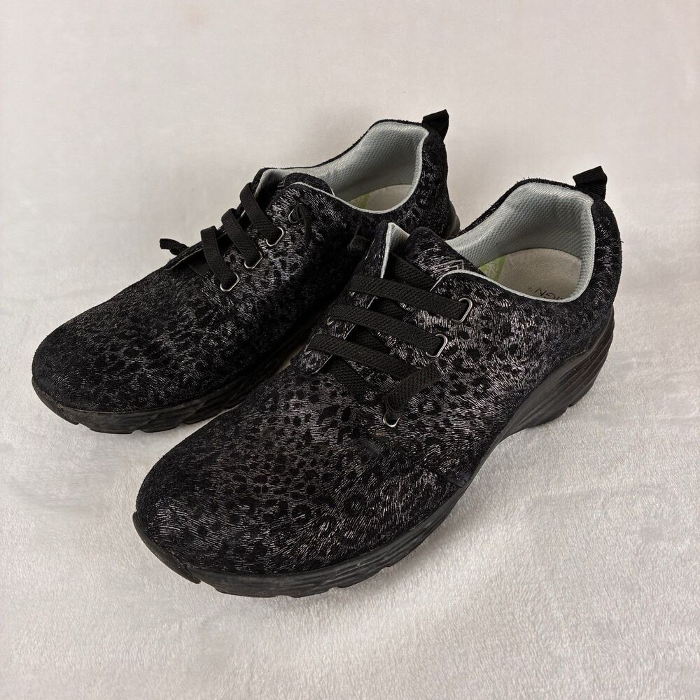 Nurse Mates Align Velocity Comfort Shoes Women's 10M Black Leopard Non-Slip